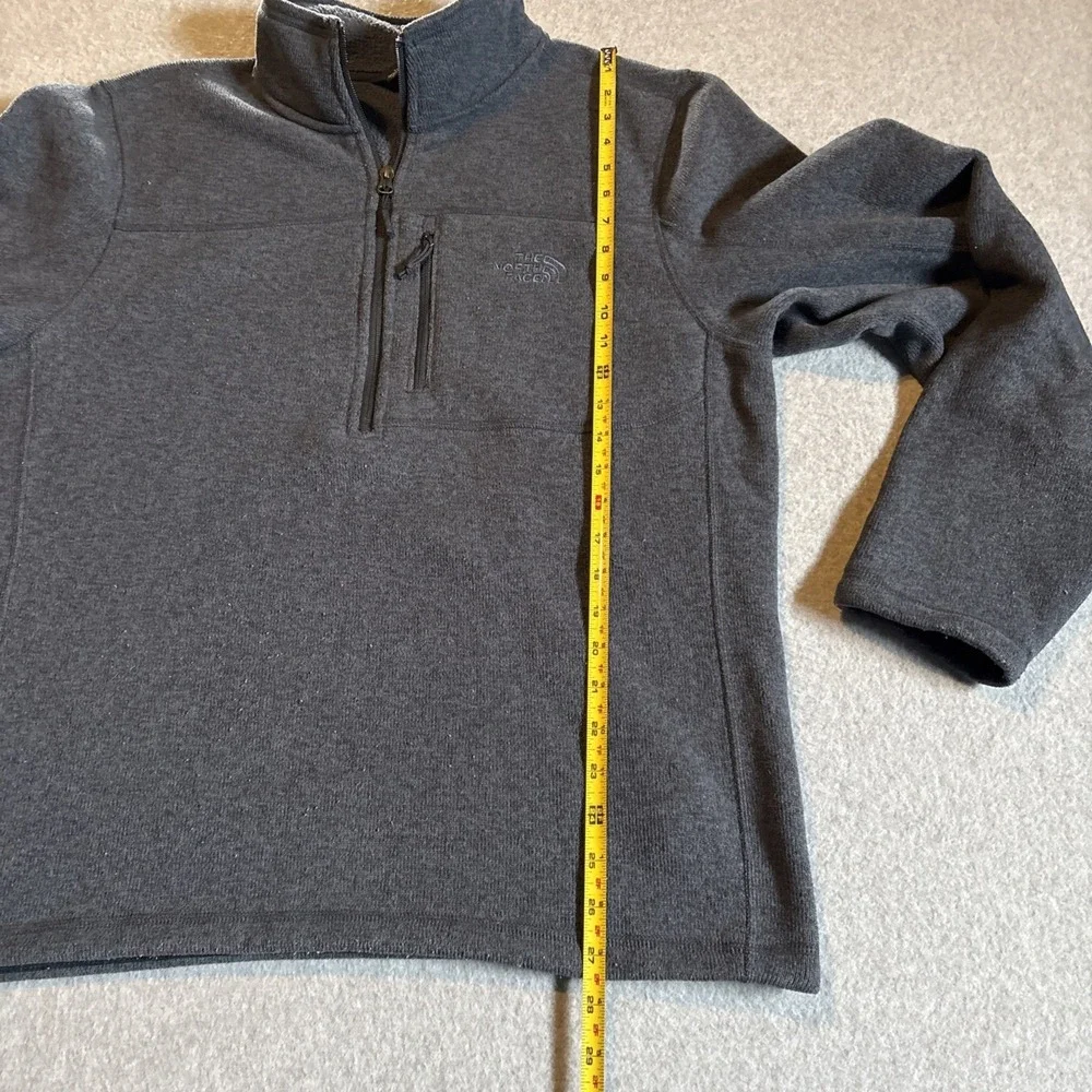 Mens Quarter Zip Pullover Fleece North Face Mens Sz L Blue Very‎ Good Cond.